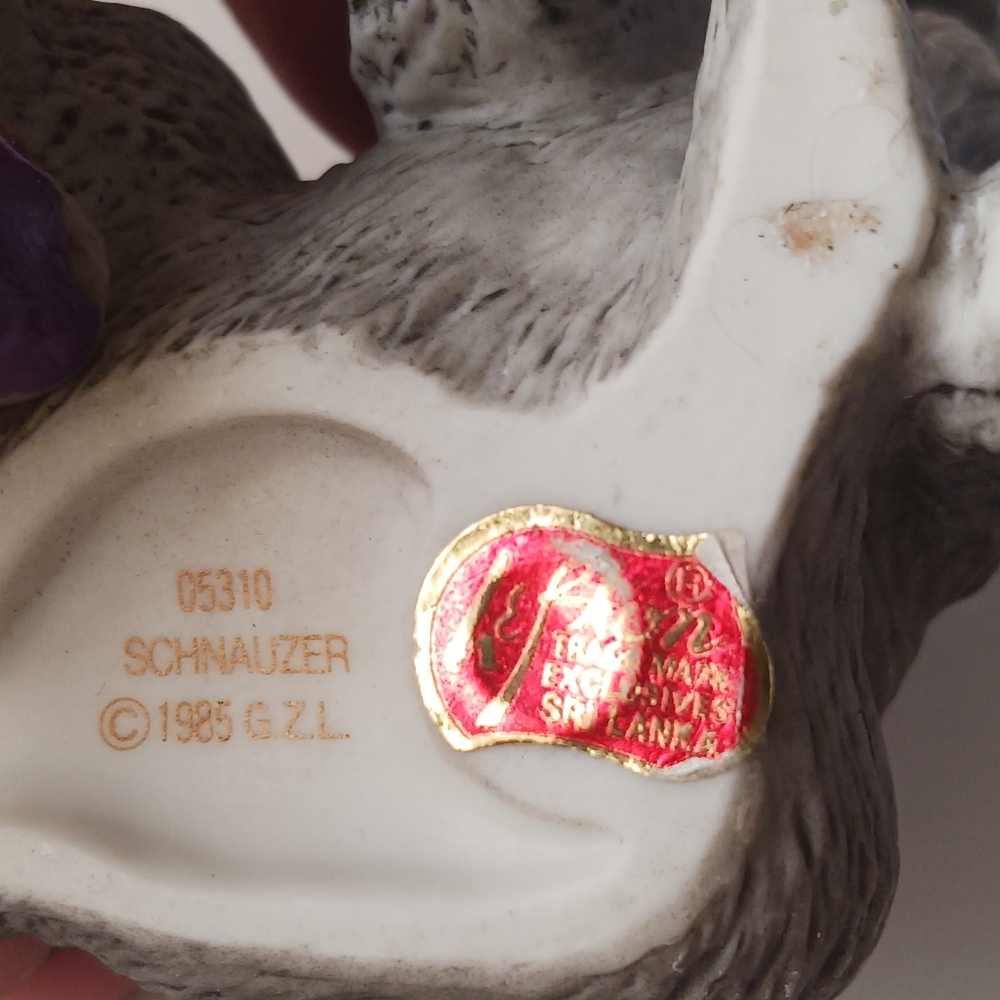 Lefton vintage Schnauzer sog figurine realistic dog - Picture 6 of 6